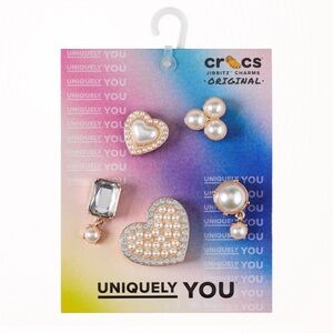 NWT Croc Jibbitz Charms Set – Pearly Hearts 5 Pack